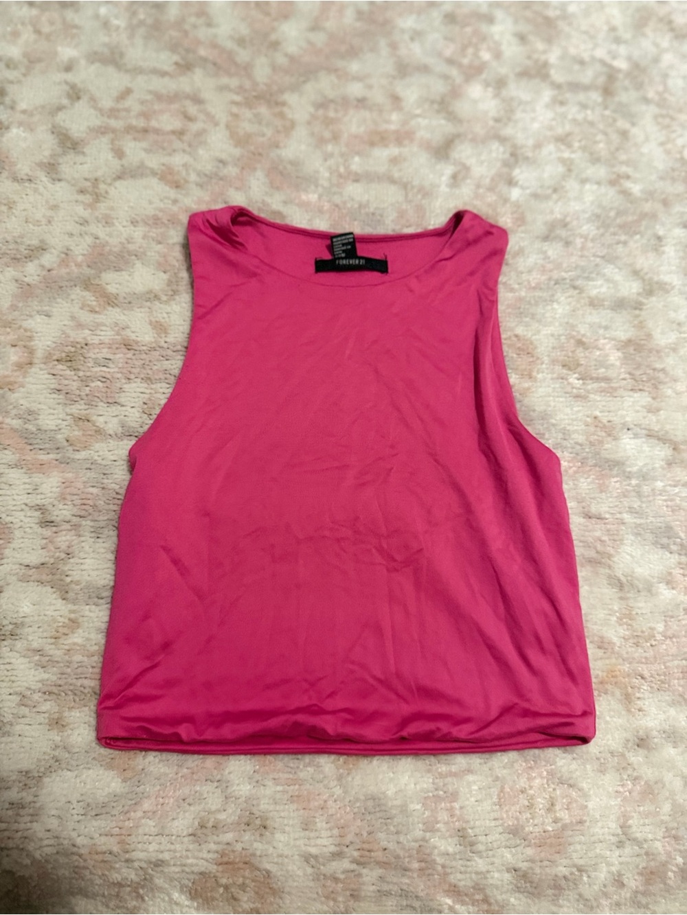Forever 21 Bright Pink Sleeveless Crop Tank